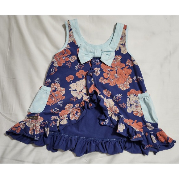 NWT Matilda Jane 6 No One Like You Tunic Spare Button Intact Blue Coral Pink - Picture 2 of 3